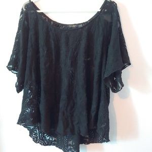 Jessica Simpson Black Sheer Top Sz 3X